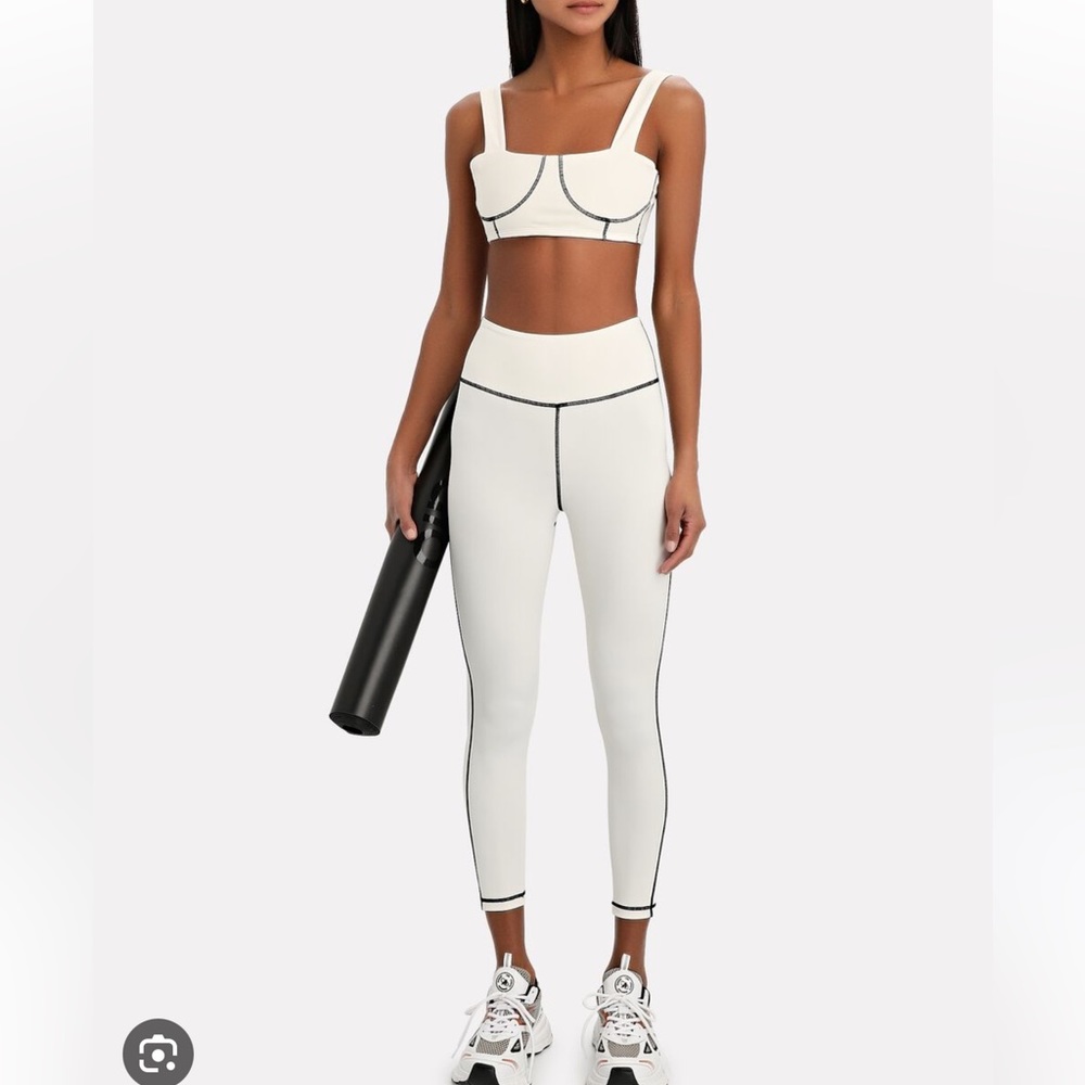 NWT WeWoreWhat x Revolve White black corset athletic leggings women size Small